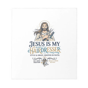 Bloc De Notas Inspiración de camiseta para peluquero de Jesús Be