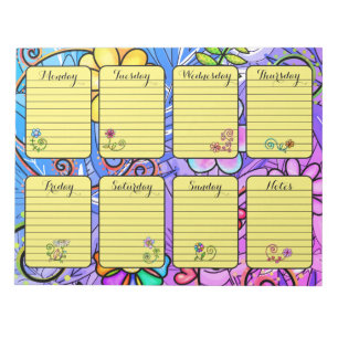 Bloc De Notas Inspirador Planner Floral Weekly Tear Away Notepad
