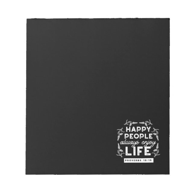 Bloc De Notas Inspirational Christian Quote from Proverbs 15:15 (Frente)