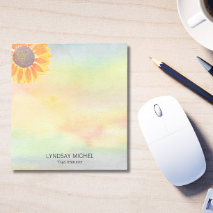 Bloc De Notas Instructor de Yoga Nombre Personalizado Girasol