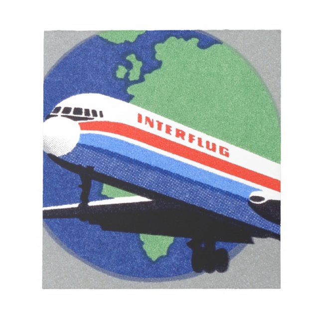 Bloc De Notas INTERFLUG - Aerolínea nacional de DDR, Alemania Or (Frente)
