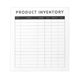 Bloc De Notas Inventario de productos simple y profesional para 