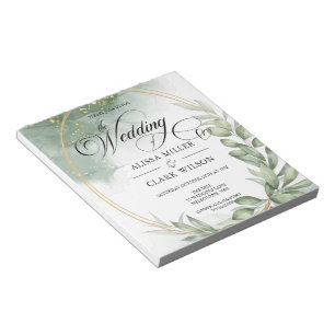 Bloc De Notas Invitación a la Boda de Oro de Eucalyptus Greenery