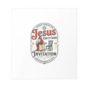 Bloc De Notas Invitación de silla vacía de Jesús Invitación de s