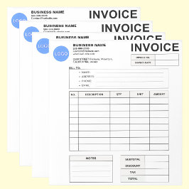 Bloc De Notas Invoice Order Form & Custom Small Business Logo