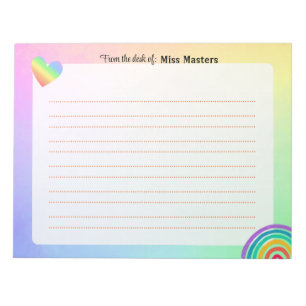 Bloc de notas iris de Boho personalizado