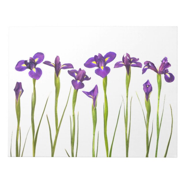 Bloc De Notas Irises púrpura - Plantilla personalizada de flor d (Frente)