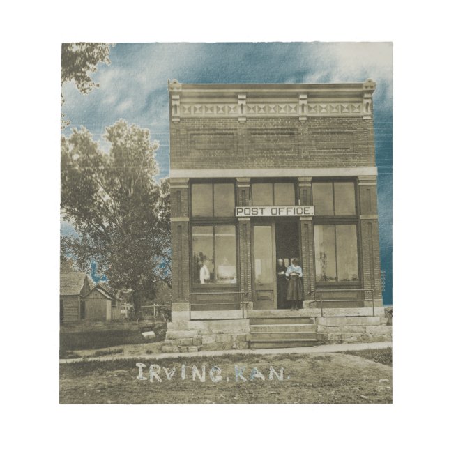 BLOC DE NOTAS IRVING KANSAS POST OFFICE PHOTO MARSHALL COUNTY KS (Frente)
