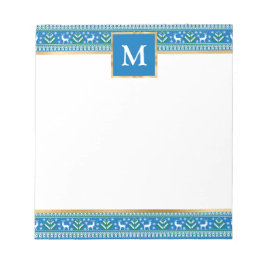 Bloc De Notas Isla Justa de Navidad Azul Personalizada