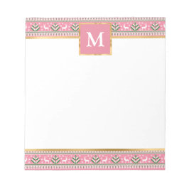 Bloc De Notas Isla Justa de Navidad Rosa Personalizada