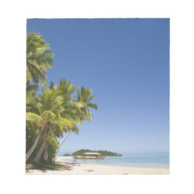 Bloc De Notas Islas Cook, Aitutaki Visita polinesia en canoa (Frente)