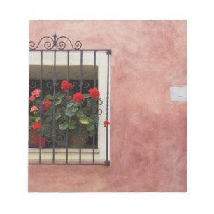 Bloc De Notas Italia, Asciano, cajas de ventana con primavera fr