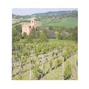 Bloc De Notas Italia, Bolonia, Vista a través de viñedo a Chiesa