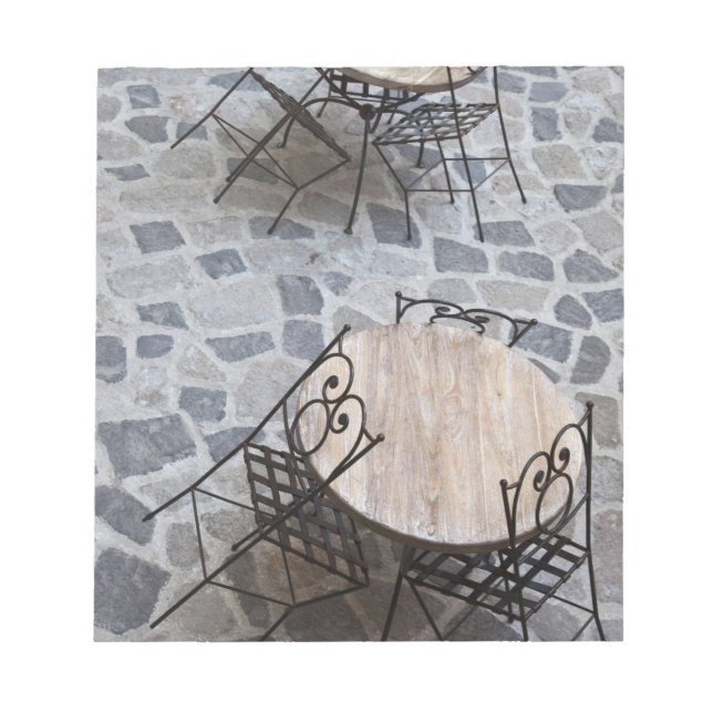 Bloc De Notas Italia, Cerdeña, Castelsardo. Mesas de café. (Frente)