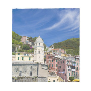 Bloc De Notas Italia, Cinque Terre, Vernazza, Puerto y Iglesia