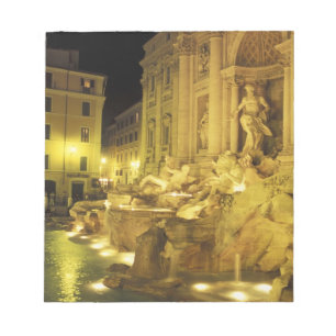 Bloc De Notas Italia, Roma. Fuente de Trevi de noche.