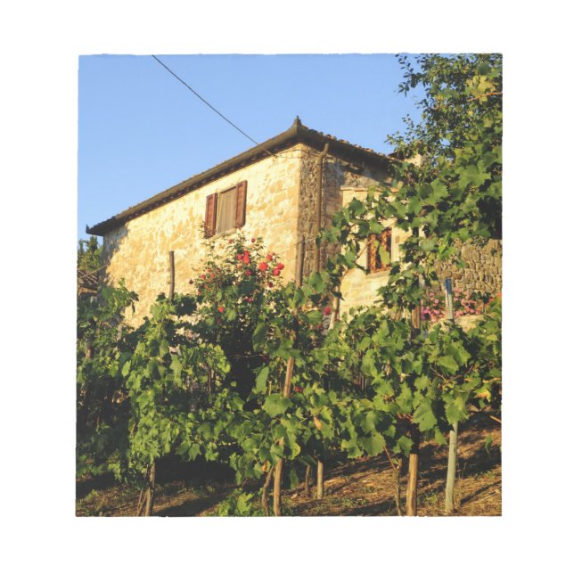 Bloc De Notas Italia, Toscana, Greve. Escenas de vino de verano  (Frente)