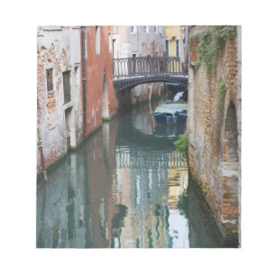 Bloc De Notas Italia, Venecia, reflejos y pequeño puente de