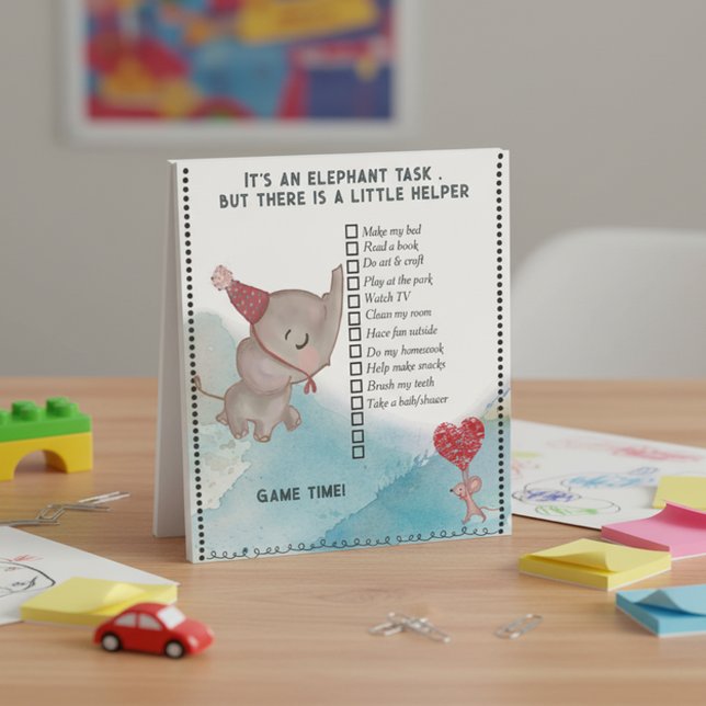 Bloc De Notas It's an Elephant Task- Kids Daily Checklist  (It's an Elephant Task- Kids Daily Checklist Notepad)