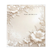 Ivory Flowers Notepad