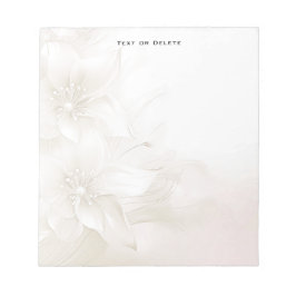 Bloc De Notas Ivory White Flowers Notepad