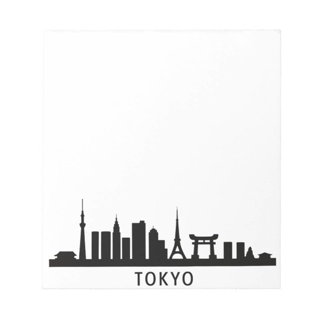 Bloc De Notas Japan Cityscape Travel | Tokyo Skyline Silhouette (Frente)