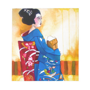 Bloc De Notas Japanese Geisha with blue kimono