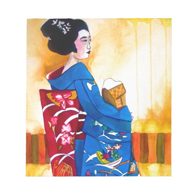 Bloc De Notas Japanese Geisha with blue kimono (Frente)