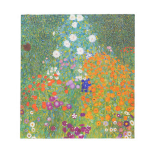 Bloc De Notas Jardín de flores por Gustav Klimt