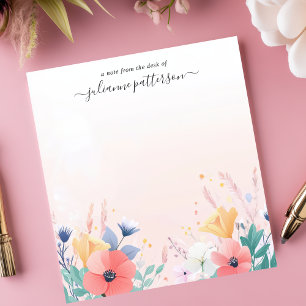 Bloc De Notas Jardín de flores silvestres pastel personalizado c