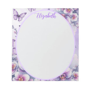 Bloc De Notas Jardín de mariposas inglés púrpura y lavanda