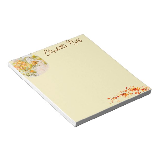 Bloc De Notas jardín de otoño personalizado (Lado Derecho)