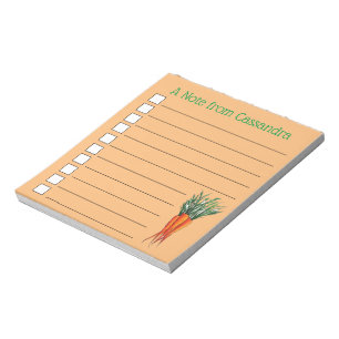 Bloc De Notas Jardín de verduras de Naranja de zanjas