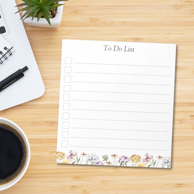 Bloc De Notas Jardín floral de flores silvestres personalizado p (In situ)