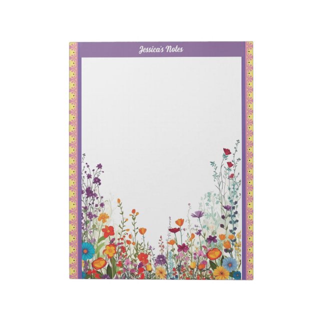 Bloc De Notas Jardín Morado en Flor (Lado Izquierdo)
