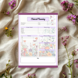 Bloc De Notas Jardín Morado en Flor _ Planificación Clínica