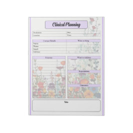 Bloc De Notas Jardín púrpura en flor _ Planificación clínica