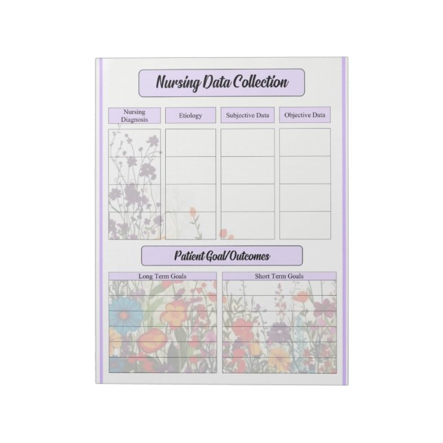Bloc De Notas Jardín púrpura floreciente _ Recopilación de datos (Lado Izquierdo)