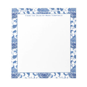 Bloc De Notas Jarrón de jengibre azul y blanco Chic Chinoiserie 