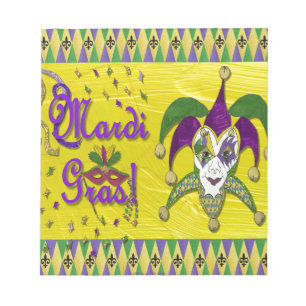 Bloc De Notas Jester Mask Mardi Gras Harlequin