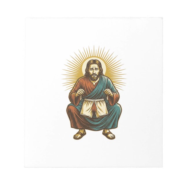 Bloc De Notas Jesús ajustando incómodo wedgie a mitad de sentadi (Frente)
