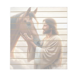 Bloc De Notas Jesús consolando un caballo en el cielo