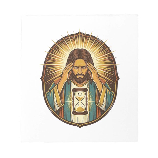 Bloc De Notas Jesús Impaciente Cargando Reloj de Arena Internet  (Frente)