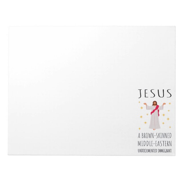 Bloc De Notas Jesús Inmigrante Indocumentado de Piel Morena I (Frente)