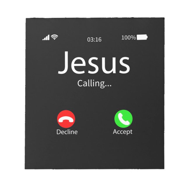 Bloc De Notas Jesus Is Calling Christian (Frente)
