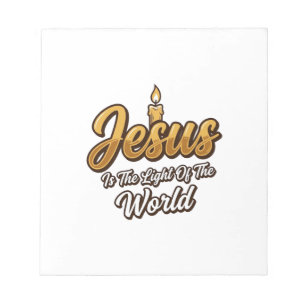 Bloc De Notas Jesus Luz del Mundo Vela Cristiana Vector_1