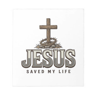 Bloc De Notas Jesús Salvó Mi Vida Grabado Vintage Diseño Cristia