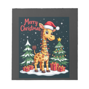 Bloc De Notas Jirafa Feliz Navidad Encendido del Árbol de Navida