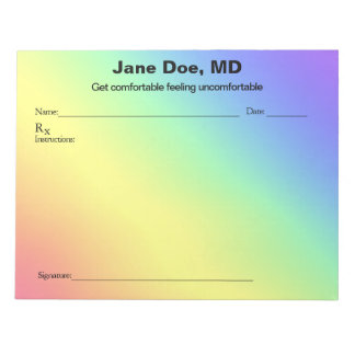 Bloc De Notas Joke prescription rainbow - 11" x 8.5" Notepad