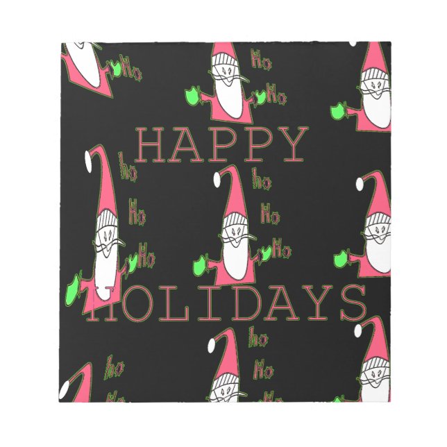 Bloc De Notas Jolly Mouse Santa: Un Ilustracion divertido de vac (Frente)